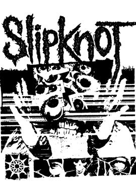 Slipknot Band black white