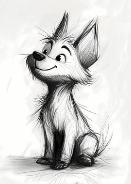 Cute Cartoon Dog Sketch