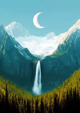 Mountain Waterfall Landscape