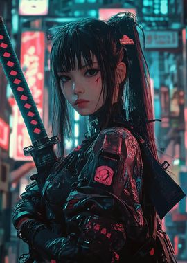 Cyberpunk Samurai Girl