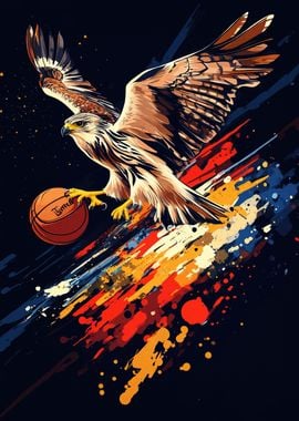 Hawk with Basketball