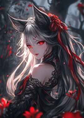 Anime Girl with Wolf cosplay