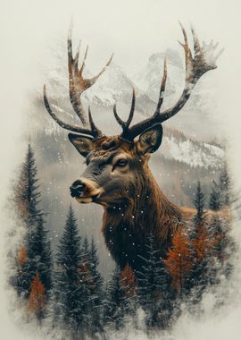 Majestic Deer in Winter