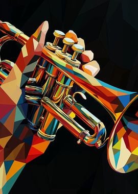 Trumpet in Low Poly Style