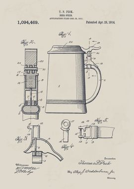 Beer Stein Patent Drawing