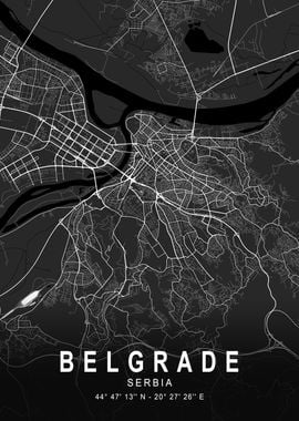 Belgrade Dark City Map