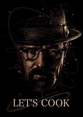 Walter White Let`s Cook Scribble Art