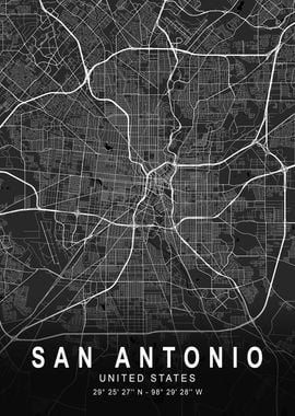 San Antonio Dark City Map