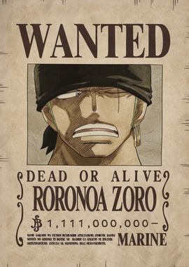 Wanted: Roronoa Zoro