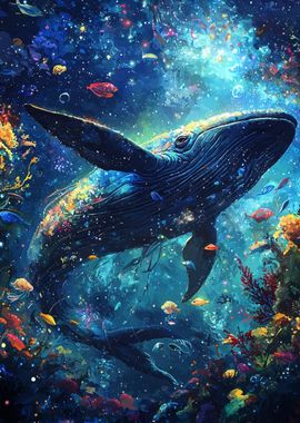 Whale in a Starry Sea