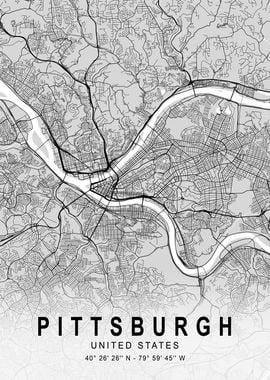 Pittsburgh Light City Map