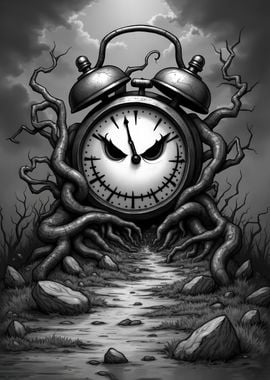 Evil Clock in Forest