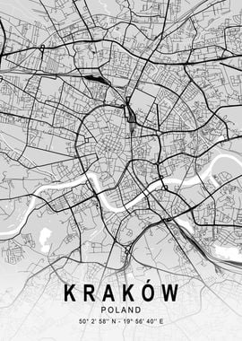 Krakow Light City Map