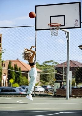 Woman Shooting Basketball