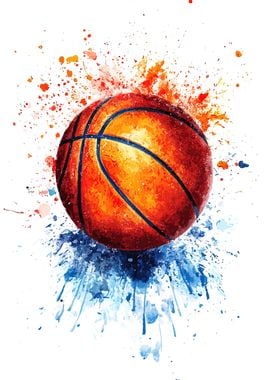 Basketball Watercolor Splash