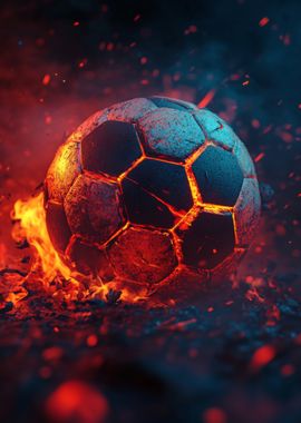 Fiery Soccer Ball