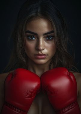 Woman in Boxing Gloves