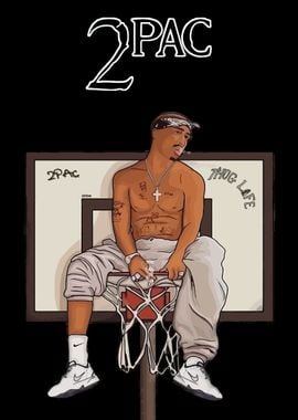 2Pac Basketball Illustration