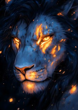 Fiery Lion Portrait