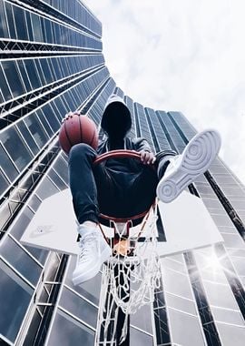 Basketball Player in City