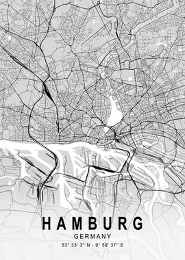 Hamburg Light City Map