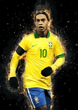 Ronaldinho Gaucho Brazil Soccer Art