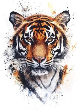 Tiger Watercolor Portrait