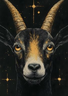 Golden Goat Portrait