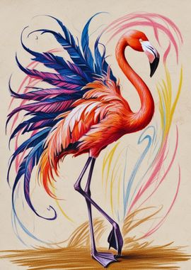 Colorful Flamingo Illustration