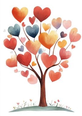 Heart Tree Watercolor