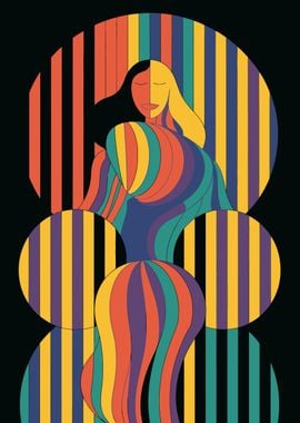 Abstract Woman in Circles