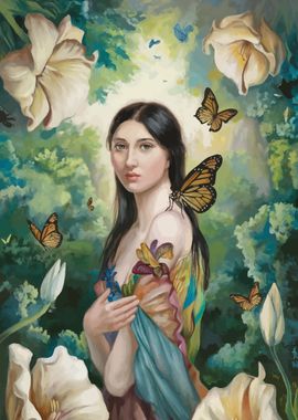 Woman with Butterflies