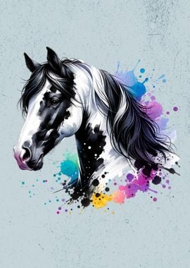 Black and White Horse Portrait