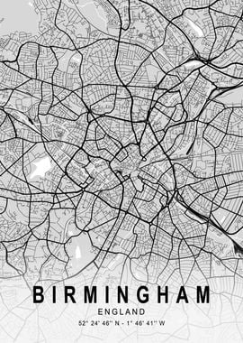 Birmingham light City Map