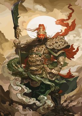 Chinese Warrior with Dragon