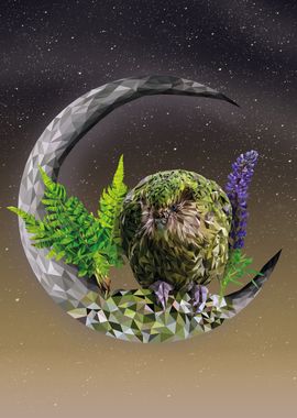 Kakapo on Crescent Moon