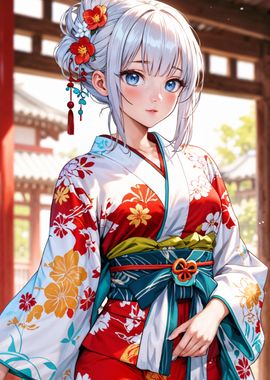 Elegance in Kimono: A Blossoming Spirit