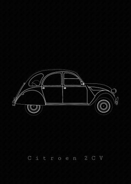 Citroen 2CV Line Art