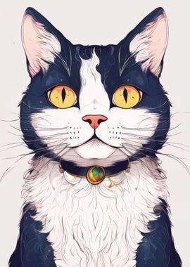 Black and White Cat Portrait