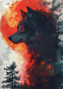 Wolf Blood Moon