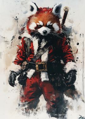 Red Panda Santa Claus