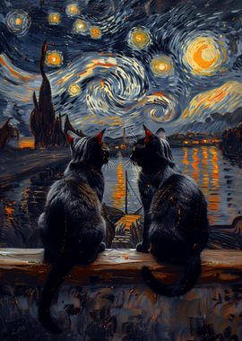 Starry Night Cats