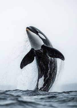 Orca Whale Jump Out Water