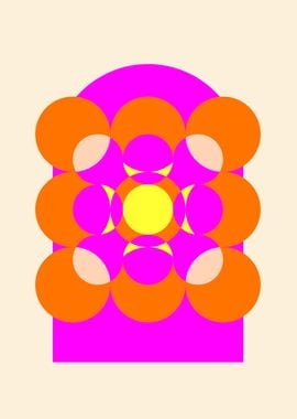 Abstract Geometric Flower Art