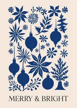 Blue Christmas Ornament Print