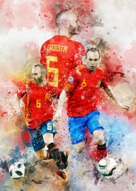 Spanish Football Watercolor