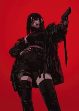 Anime Girl with Gun