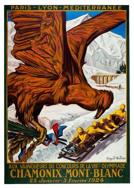 Chamonix Mont-Blanc 1924 Olympics Poster