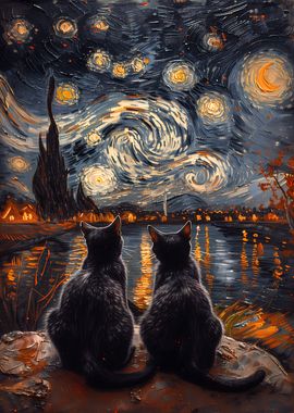 The Starry Night Cats