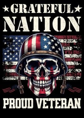 USA Military America Grateful Nation Proud Veteran American